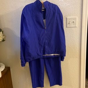 Women track suit lounge wear wind breaker Napa valley size L top and M bottoms
